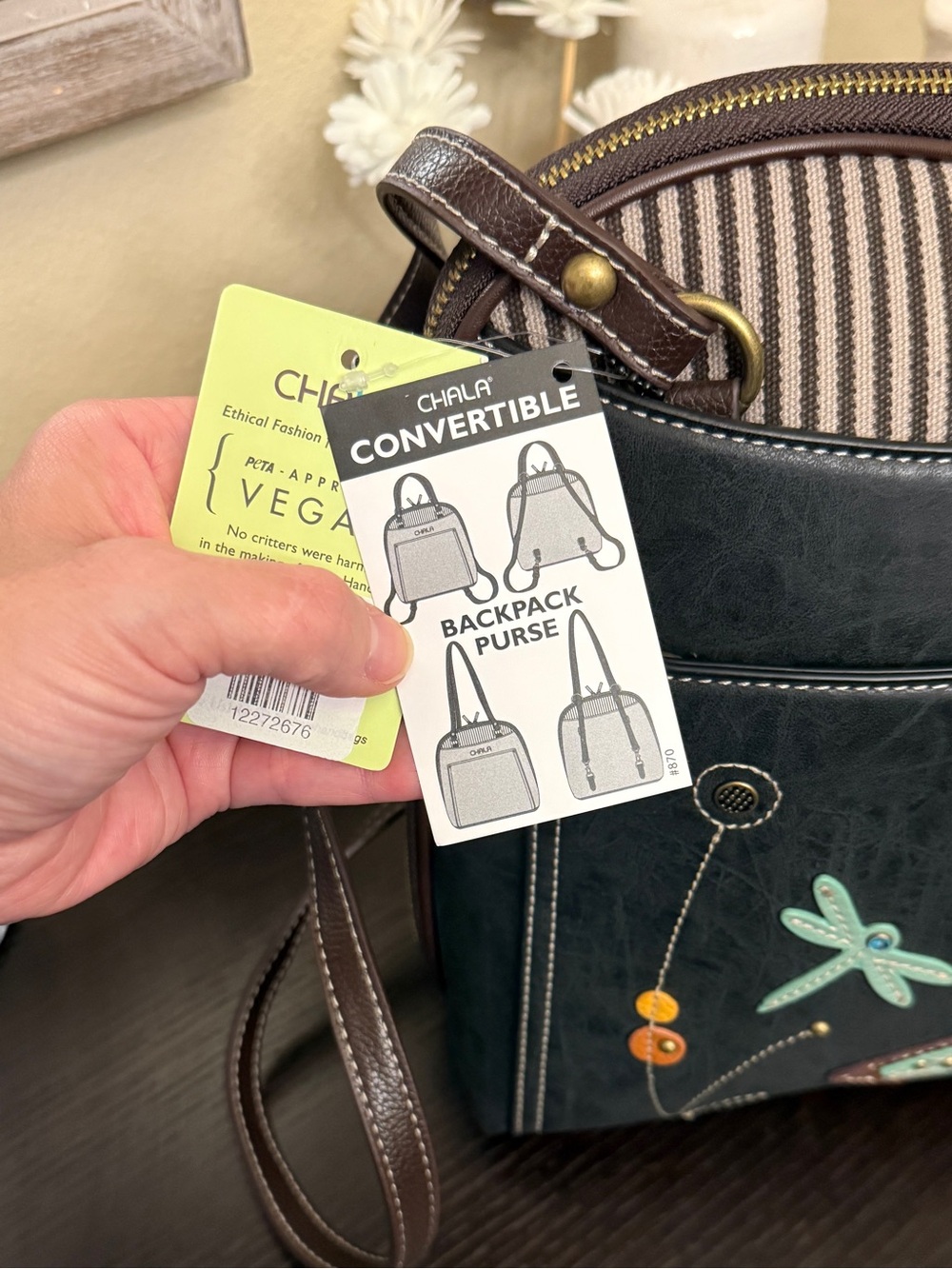 Chala Dragonfly Convertible Backpack Purse – Vegan Leather NWT - Picture 3 of 11